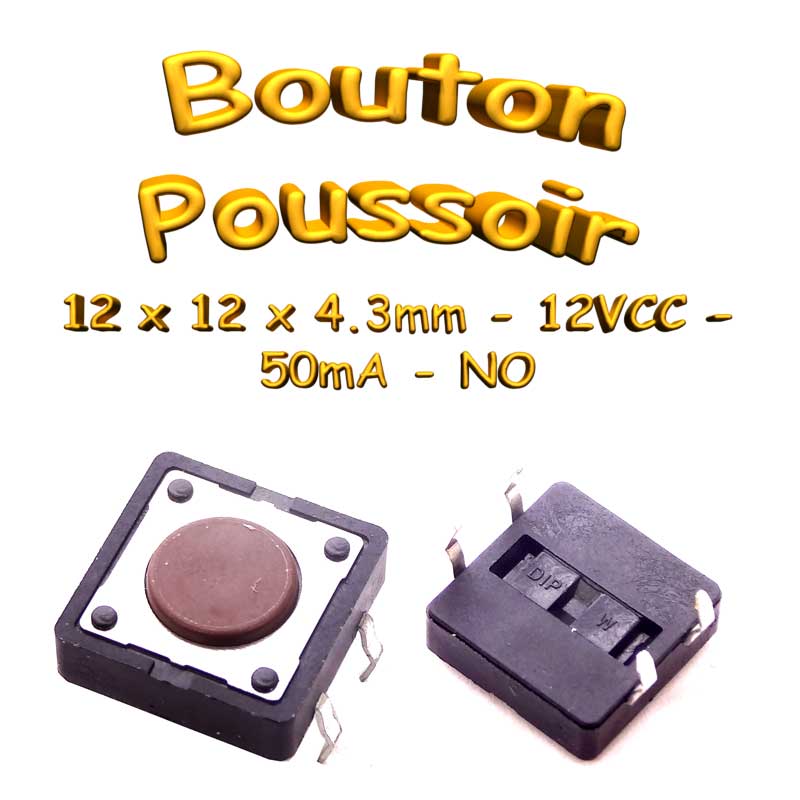 Bouton poussoir touche 12X12X4.3mm