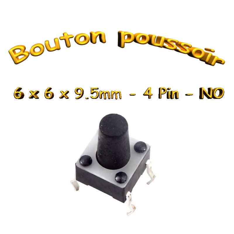 Bouton-poussoir Tactile momentané, 12x12mm x 12mm, 4 broches, 10 pièces